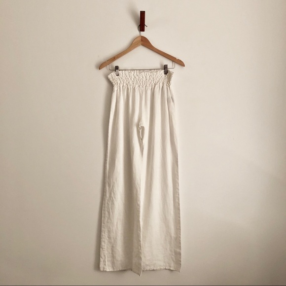 Liberty Love Pants - 4 Love and Liberty white wide leg linen pants